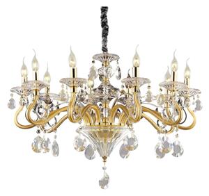 Ideal Lux - Lustr na řetězu NEGRESCO 10xE14/28W/230V pr. 85 cm zlatá
