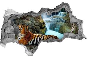 Díra 3D fototapeta nálepka Tygr vodopád nd-b-70563855