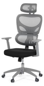 Ergonomická kancelářská židle RENEE - šedá síťovina / černá látka