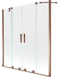 Mexen Velar Duo vaňová zástěna 2-křídlová posuvná 160 x 150 cm, transparentní, růžové zlato - 896-160-000-02-60