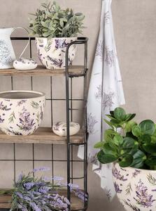 Clayre & Eef Obal na květiny s levandulí Lavender, keramický Velikost: S