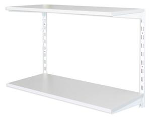 Biedrax Nástěnný regál základní 20 x 60 x 50 cm, bílý - 2 police šedá