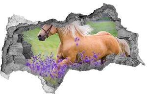 Díra 3D fototapeta Kůň na poli levandule nd-b-84450910