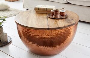 Moebel Living Měděný konferenční stolek Cuvre 60x60 cm