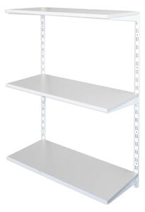 Biedrax Nástěnný regál základní 20 x 60 x 100 cm, bílý - 3 police šedá