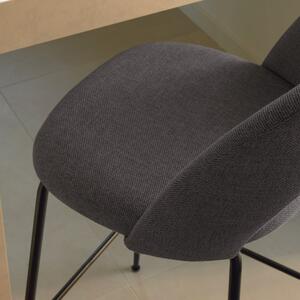 Tmavě šedá látková barová židle Kave Home Mahalia 63 cm