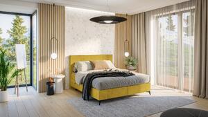 Moderní boxspring postel Ravenna 180x200cm, žlutá Magic Velvet