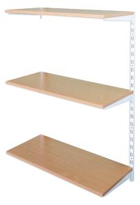 Biedrax Nástěnný regál přídavný 25 x 40 x 100 cm, bílý - 3 police buk