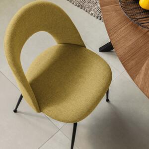 Hořčicově žlutá látková jídelní židle Kave Home Mahalia
