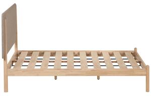Dřevěná postel s látkovým čelem Kave Home Shayndel 160 x 200 cm