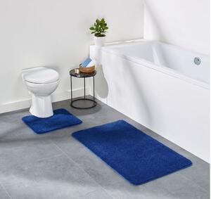 LIVARNO home Sada koupelnových předložek, 2dílná (modrá, WC předložka s výřezem) (100349547002)