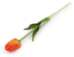 Umělý tulipán 46 cm - 4 oranžová červená
