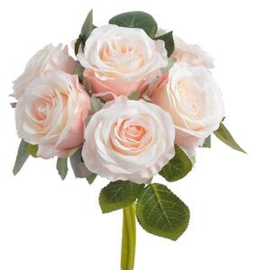 Kytice růží 9 kusů - krémová s růžovým podbarvením