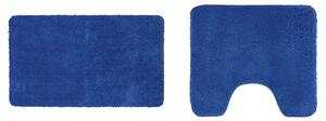 LIVARNO home Sada koupelnových předložek, 2dílná (modrá, WC předložka s výřezem) (100349547002)