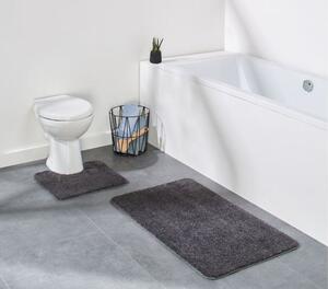 LIVARNO home Sada koupelnových předložek, 2dílná (šedá, WC předložka s výřezem) (100349547004)