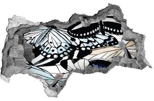 Díra 3D foto tapeta nálepka Motýli a květiny nd-b-85755564