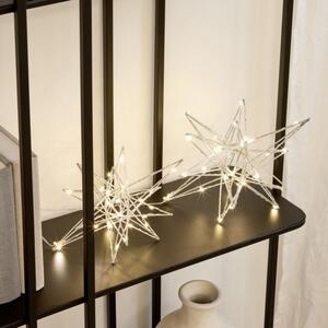 Velká stříbrná vánoční světelná dekorace ve tvaru hvězdy Kave Home Nicoletta