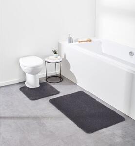 LIVARNO home Sada koupelnových předložek, 2dílná (šedá, WC předložka s výřezem) (100350964002)