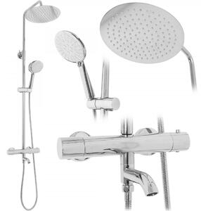 Sprchový set s termostatem Rea Lungo chrom - vanová baterie, dešťová a ruční sprcha