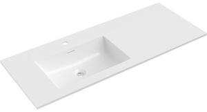 Mexen Otis umyvadlo zapuštěné do desky levé 121 x 46,5 cm, bílý lesk - 25181200L