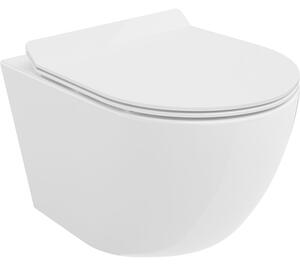 Mexen Lena WC mísa Rimless Tornado s pomalu sklopným slim sedátkem, duroplast, bílý lesk - 30224000T