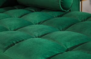Moebel Living Smaragdově zelená sametová rohová pohovka Scantini 260 cm, levá/pravá