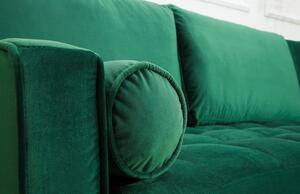 Moebel Living Smaragdově zelená sametová rohová pohovka Scantini 260 cm, levá/pravá