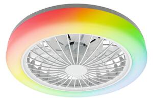 LED RGBW Stmívatelné stropní svítidlo s ventilátorem ZAMBIA LED/24W/230V bílá+DO