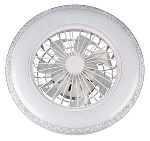 LED Stmívatelné stropní svítidlo s ventilátorem EGYPT LED/48W/230V bílá + DO