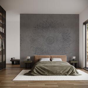 Fototapeta Šedá a černá mandala, Fototapety s pírky, Populární fototapety, t00827v1 - Tapeko.co.cz