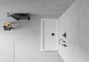 Sprchová vanička MEXEN FLAT s černým sifonem 130 x 70 cm bílá