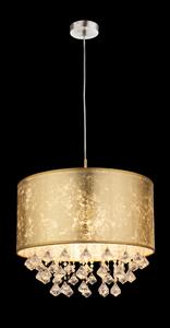 GLOBO Závěsný designový lustr s křišťály AMY, 1xE27, 60W, zlatý 15187H3