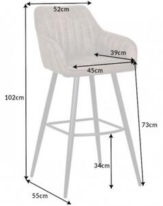 Moebel Living Šedá látková barová židle Sige 73 cm