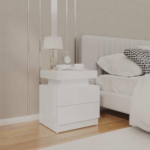Noční stolek bílý s vysokým leskem 45x35x52 cm kompozitní dřevo 326855