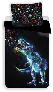 Jerry Fabrics Povlečení s dinosaurem - Černá | 140 x 200 cm / 70 x 90 cm
