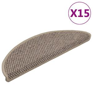 Samolepící nášlapy na schody vzhled sisal 15 ks 56x17x3 cm 326866