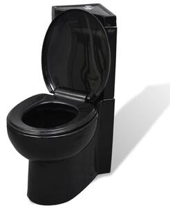 Černa keramická kulatá toaleta WC