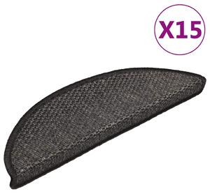 Samolepící nášlapy na schody vzhled sisal 15 ks 56x17x3 cm 326861