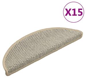 Samolepicí nášlapy na schody sisal 15ks 56x17x3cm světle zelené 326863