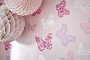 Vliesová tapeta Motýlci 100114, Butterfy Pink, Kids@Home 6, Graham & Brown