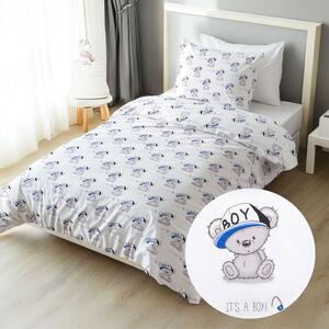 Biante Dětské bavlněné ložní povlečení Sandra SA-206 Medvídek pro kluky Prodloužené 140x220 a 70x90 cm