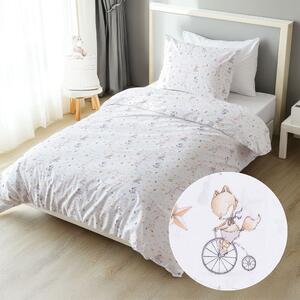 Biante Dětské bavlněné ložní povlečení Sandra SA-371 Růžový cirkus se zvířátky Jednolůžko 140x200 a 70x90 cm