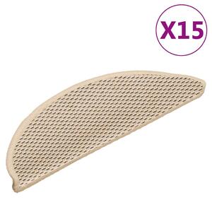 Samolepicí nášlapy na schody sisal 15 ks 56 x 17 x 3 cm berber 326869