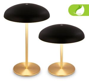 BRILONER Caxa stolní lampa - 2,8W, 300lm, bezdrátová, IP44, LED, stmívatelná, dotykový vypínač, černá/mosaz 7573015