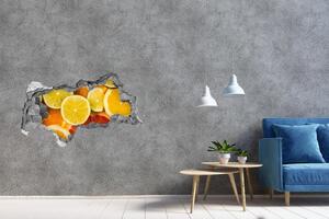 Nálepka 3D díra na zeď Citrusové ovoce nd-b-41404635