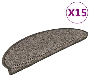 Samolepicí nášlapy na schody sisal 15 ks 65x21x4 cm šedo-béžové 326872
