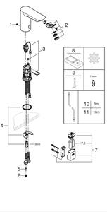GROHE 36452000 - Infra elektronická umyvadlová baterie BAU COSMOPOLITAN E chrom