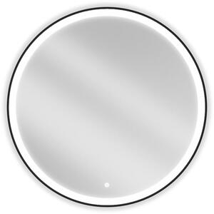 Mexen Esso kulaté koupelnové zrcadlo s podsvícením, kulaté 90 cm, LED 6000K, proti zamlžení, černý rám - 9825-090-090-611-70