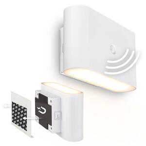 BRILONER Chat nástěnné svítidlo - 3W, 270lm, bezdrátová, LED, s pohybovým čidlem, bílé 3878016