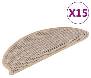 Samolepící nášlapy na schody vzhled sisal 15 ks 65x21x4 cm 326880